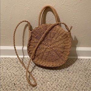 Round Straw Crossbody Bag